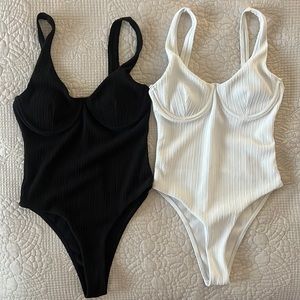 Ribbed Underwire One Piece Swimsuit